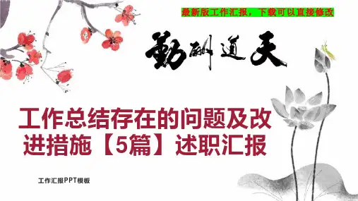 工作总结存在的问题及改进措施述职汇报PPT模板4下载