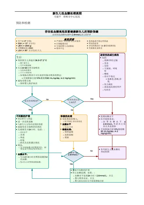 新生儿低血糖处理流程