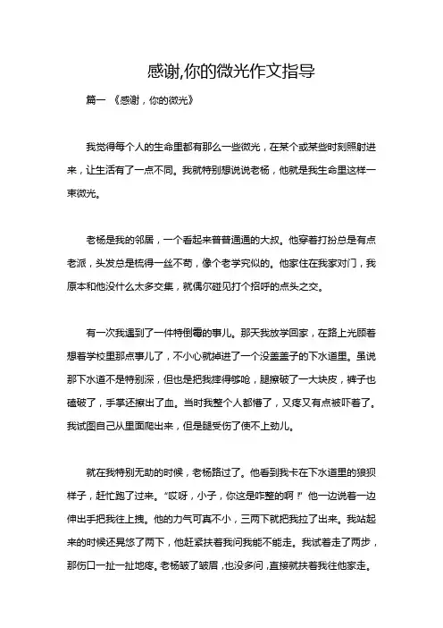 感谢,你的微光作文指导