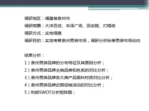 服装市场调研报告泉州ppt课件