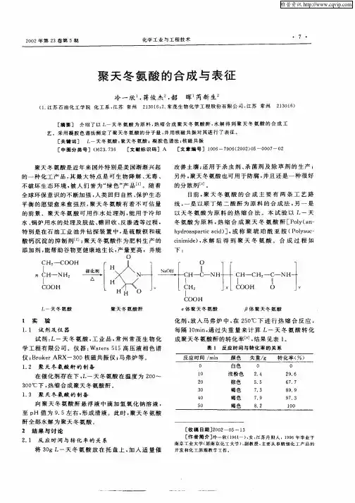 聚天冬氨酸的合成与表征