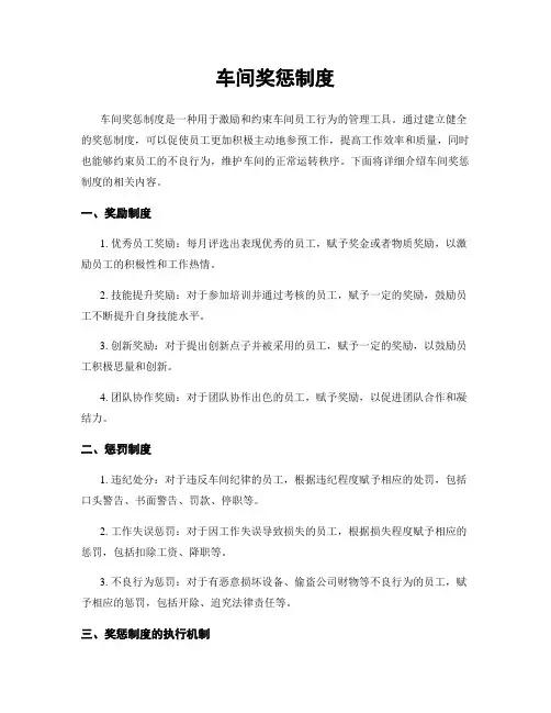 车间奖惩制度