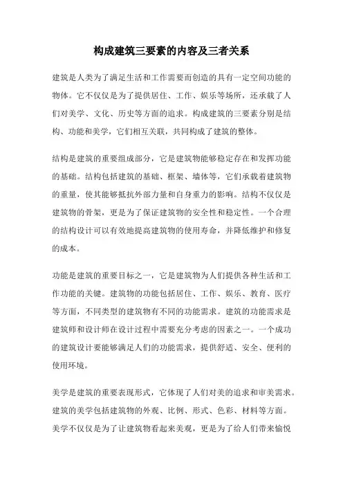 构成建筑三要素的内容及三者关系