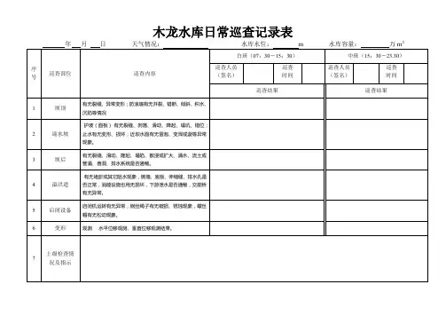 水库大坝安全巡查表 (2)