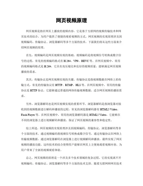 网页视频原理