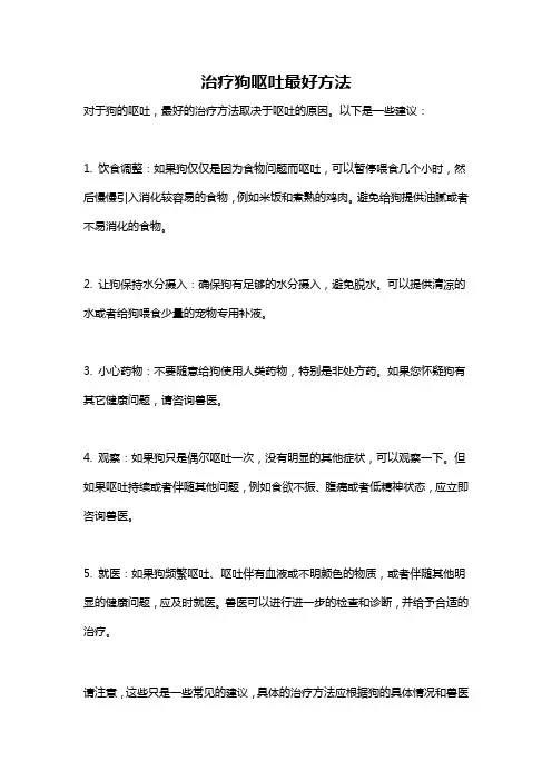 治疗狗呕吐最好方法
