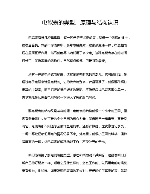 电能表的类型、原理与结构认识