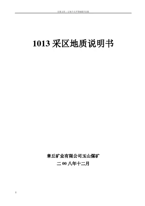 十一三采区地质说明书
