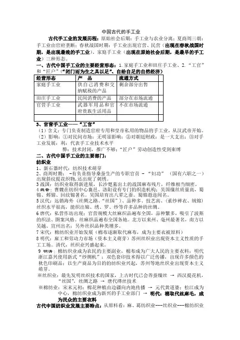 中国古代的手工业