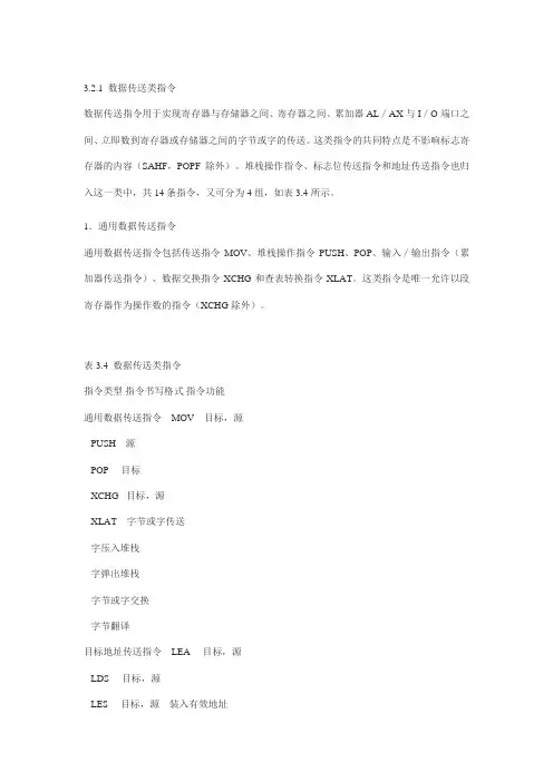 数据传送类指令