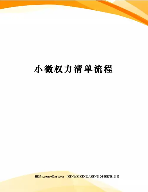 小微权力清单流程完整版