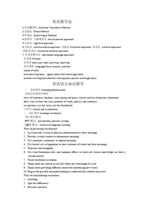 (完整版)英语学科教学常用专业词汇