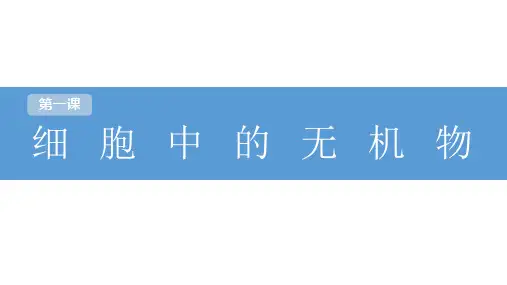 2.2《细胞中的无机物》课件-高一上学期生物人教版(2019)必修1