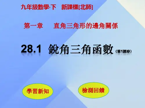 北师大版九年级数学课件-锐角三角函数