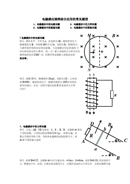 电磁感应规律综合应用的常见题型