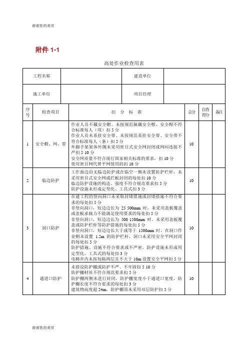 高处作业检查用表.doc
