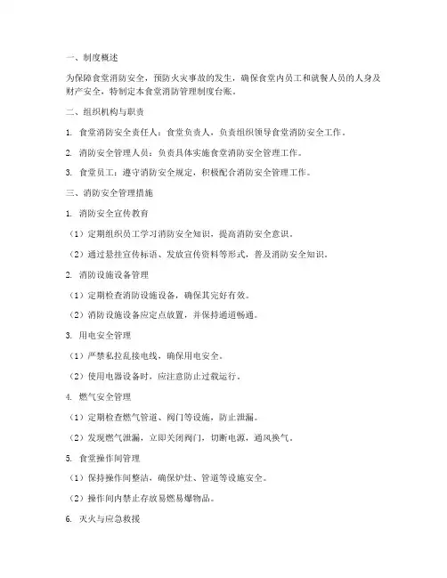食堂消防管理制度台账