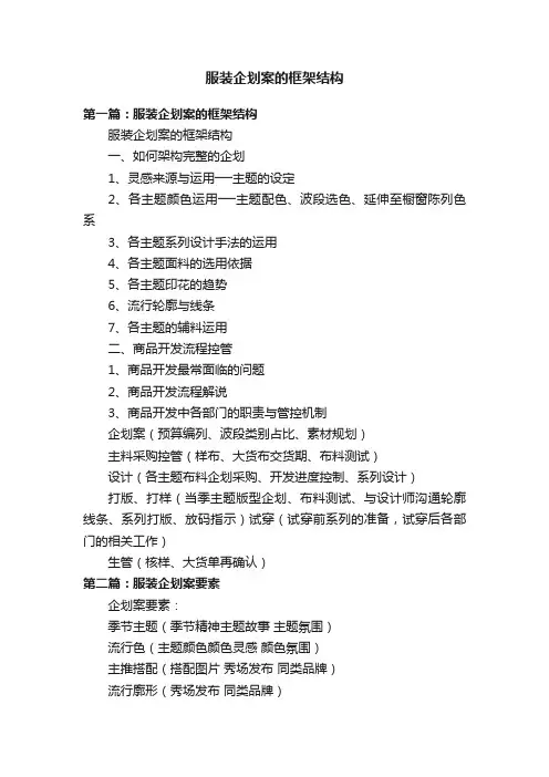 服装企划案的框架结构