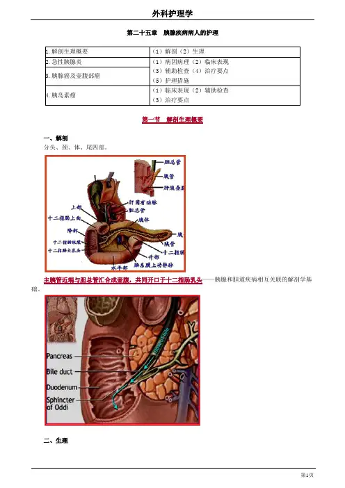 25章 胰腺疾病病人的护理
