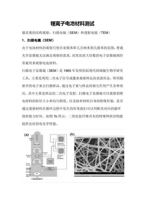锂离子电池材料测试