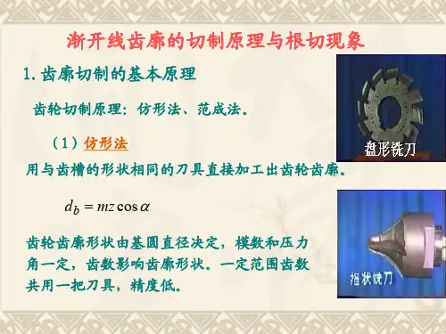 渐开线齿廓的切制原理与根切齿廓的切制原理与根切现象