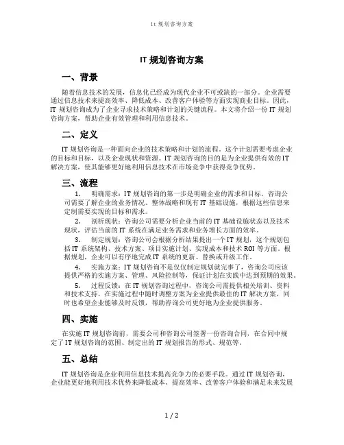 it规划咨询方案