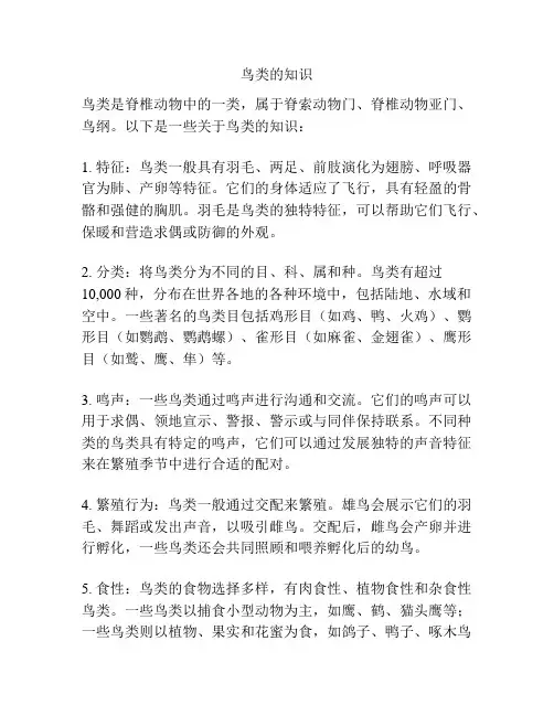鸟类的知识