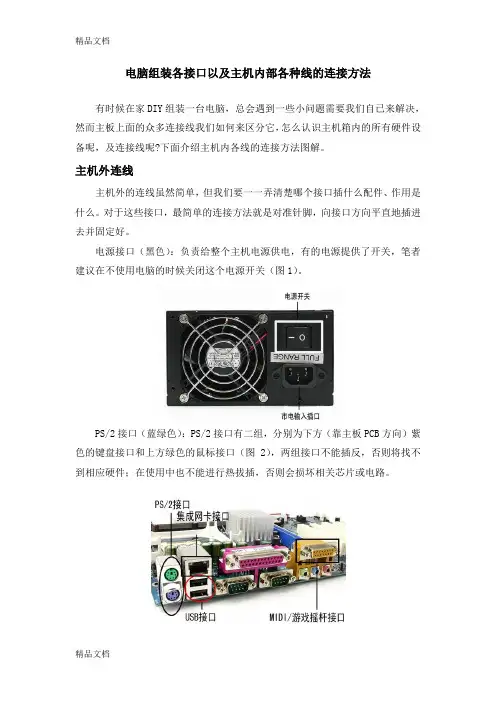 (整理)电脑组装各接口以及主机内部各种线的连接方法