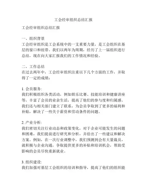 工会经审组织总结汇报