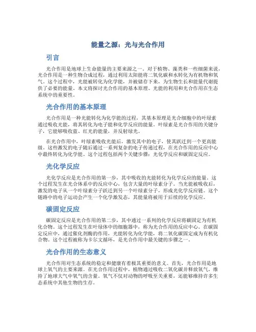 能量之源光与光合作用
