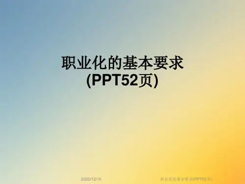 职业化的基本要求(PPT52页)