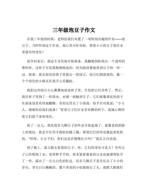三年级泡豆子作文