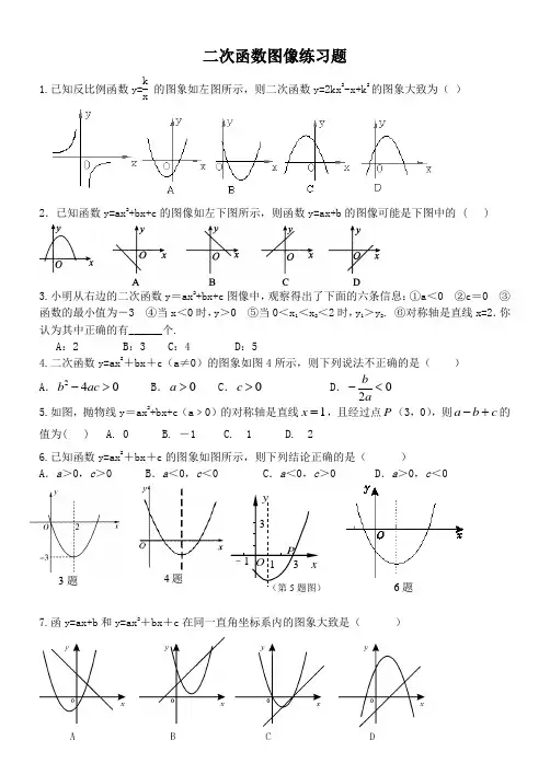 二次函数图像练习题