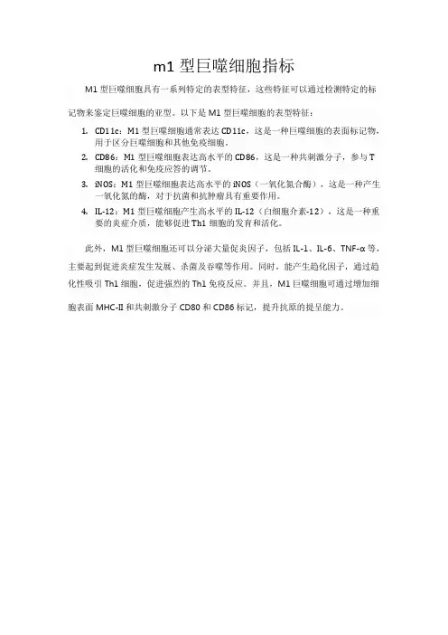 m1型巨噬细胞指标