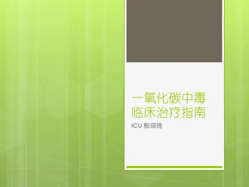 一氧化碳中毒临床治疗指南ppt课件