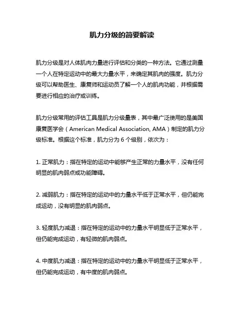 肌力分级的简要解读
