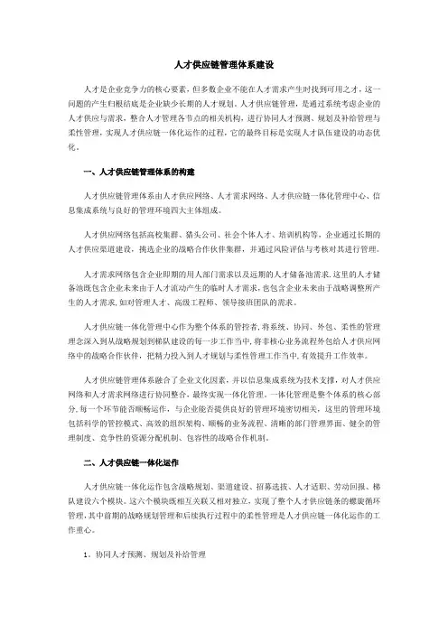 人才供应链管理体系建设