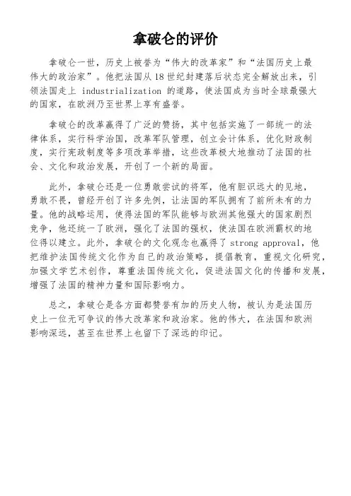 拿破仑的评价