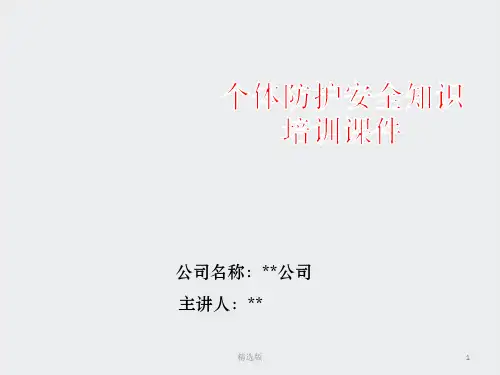 《个体防护培训》ppt课件