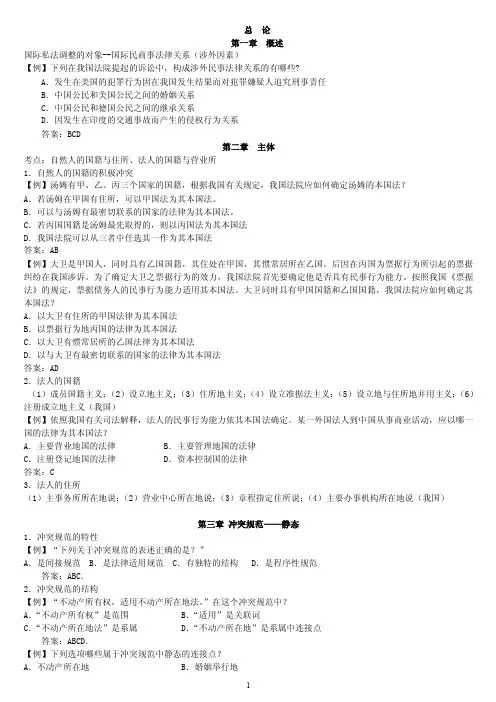 国际私法复习题库