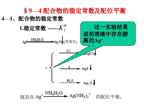 配合物的稳定常数