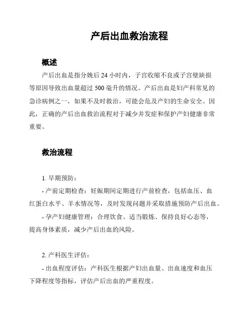 产后出血救治流程