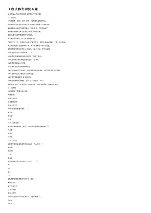 工程流体力学复习题