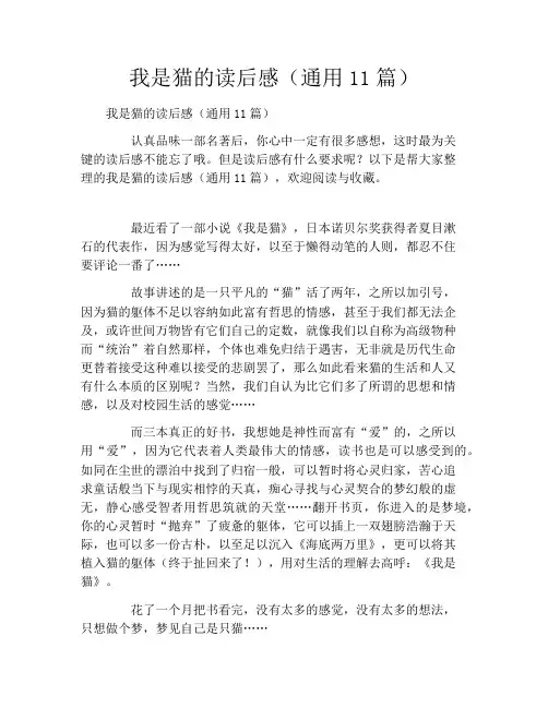 我是猫的读后感(通用11篇)