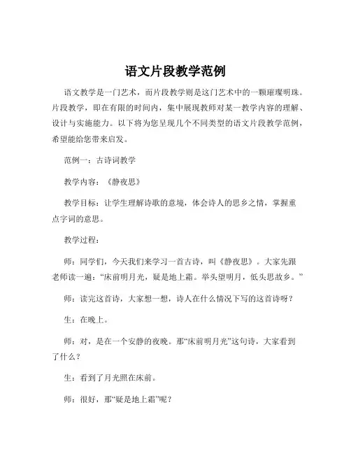 语文片段教学范例