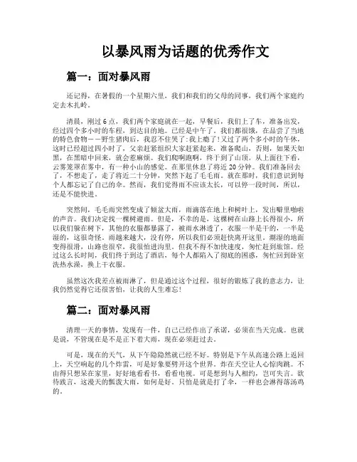 以暴风雨为话题的优秀作文