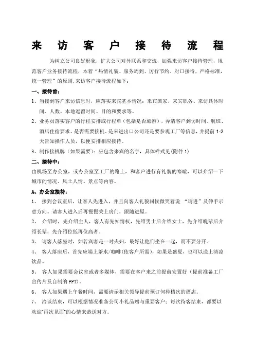 来访客户接待流程