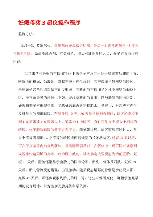 妊娠母猪B超操作程序
