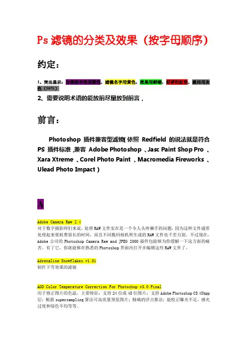 photoshop外挂滤镜的分类及效果(按字母顺序)2.0