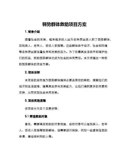 弱势群体救助项目方案
